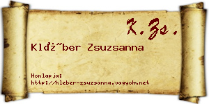 Kléber Zsuzsanna névjegykártya